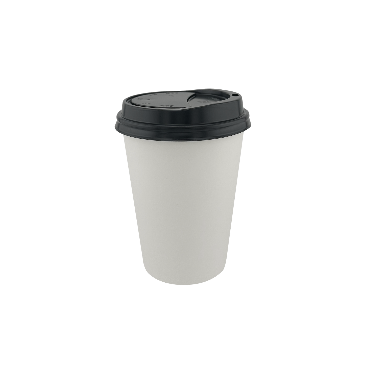12oz Single Wall 90mm ( White Base 500pcs x Black Lid 500pcs)