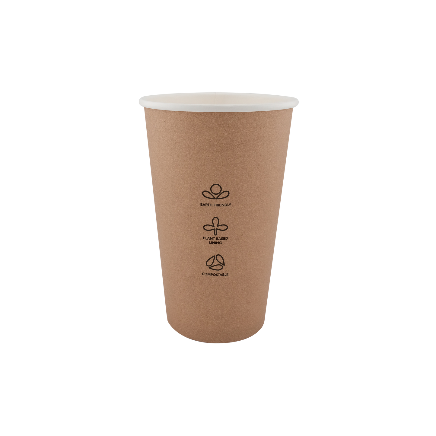 16oz Single Wall EcoHaven Hot Cup Kraft (90mm)