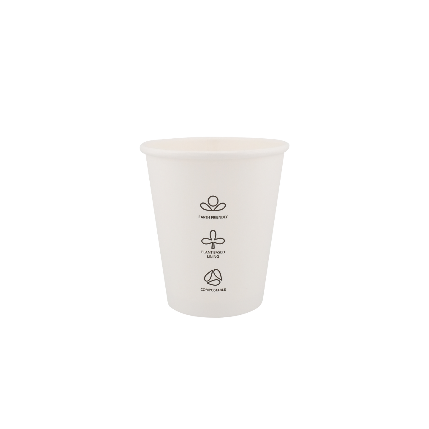 8oz Single Wall EcoHaven Hot Cup White (80mm)