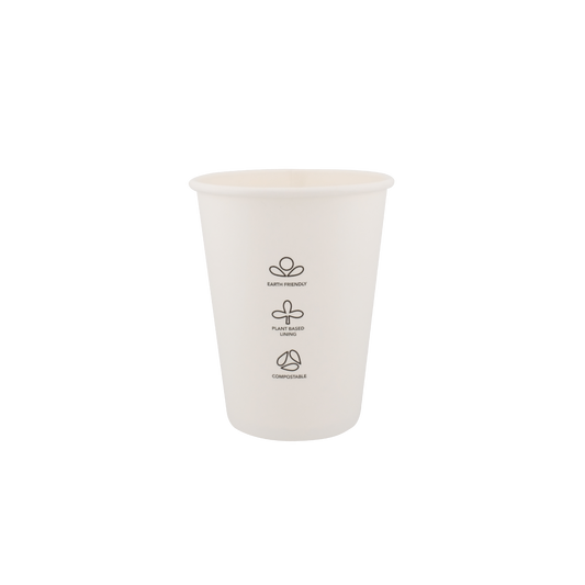 12oz Single Wall EcoHaven Hot Cup White (90mm)
