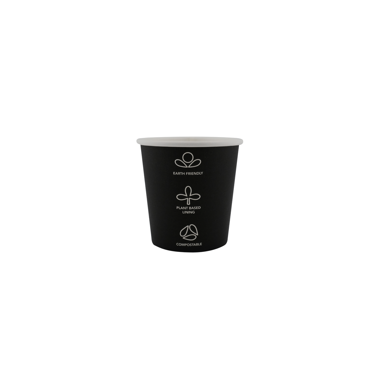 4oz Single Wall EcoHaven Hot Cup Black (62mm)