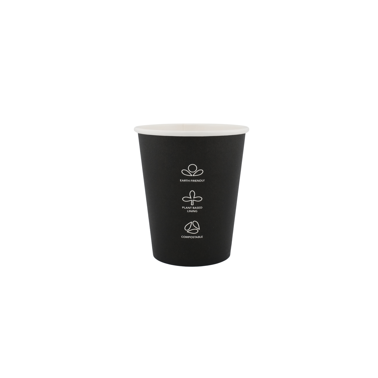6oz Single Wall EcoHaven Hot Cup Black (80mm)