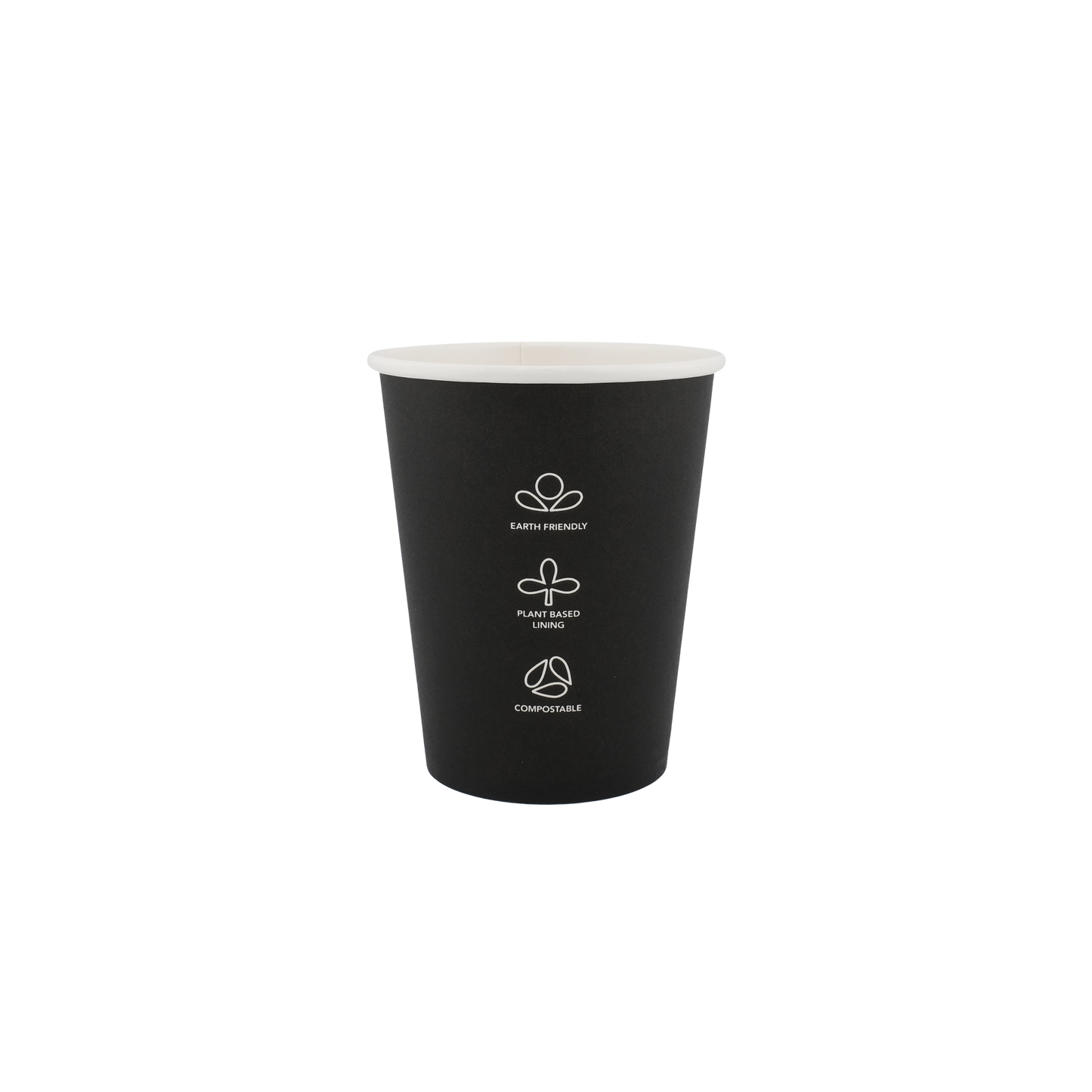 8oz Single Wall EcoHaven Hot Cup Black (80mm)