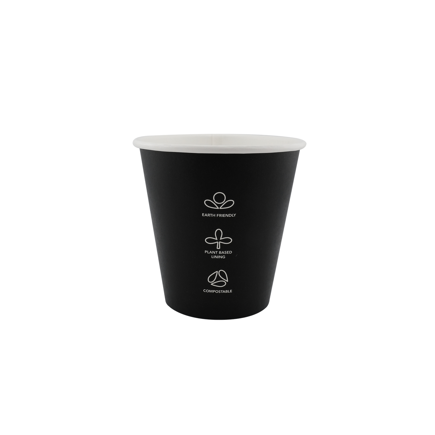 8oz Single Wall EcoHaven Hot Cup Black (90mm)