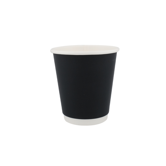 12oz Double Wall Hot Cup Black (90mm)
