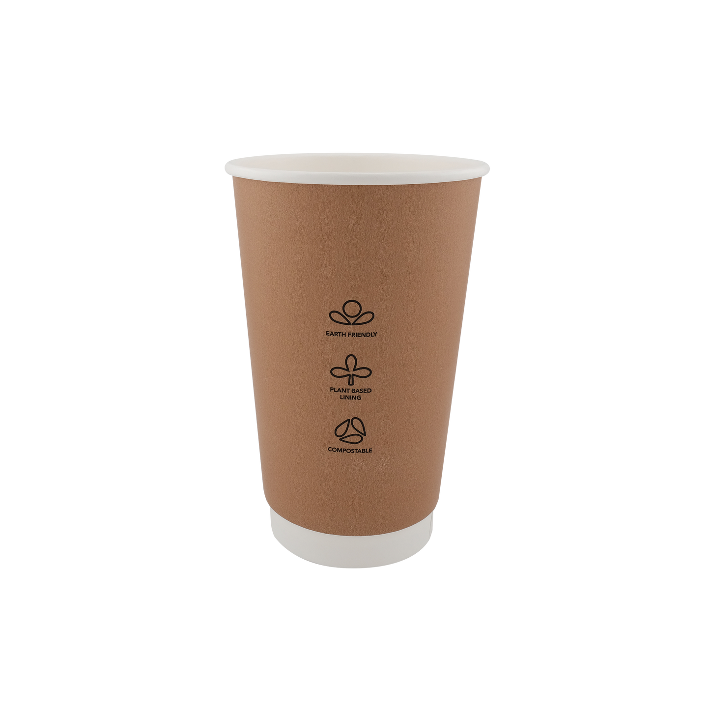 16oz Double Wall Hot EcoHaven Cup Kraft (90mm)