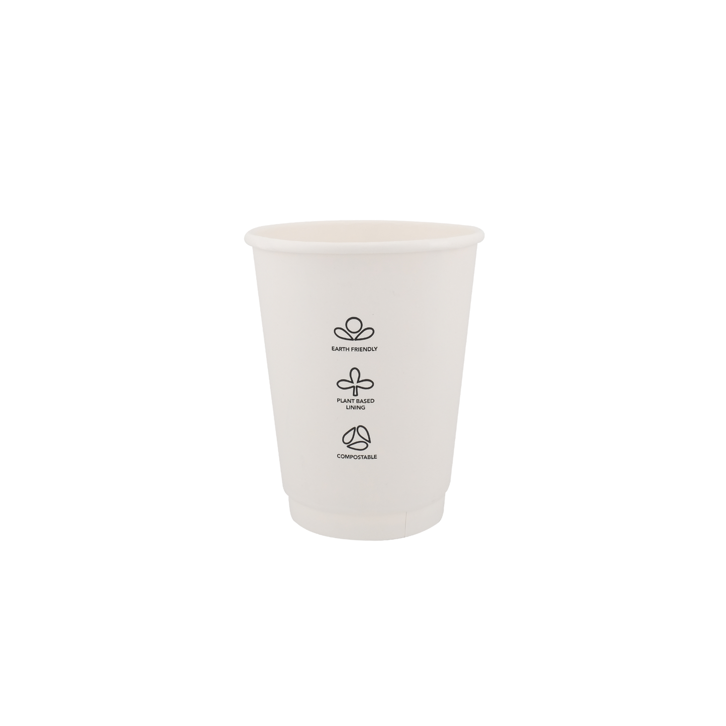 8oz Double Wall EcoHaven Cup White (90mm)