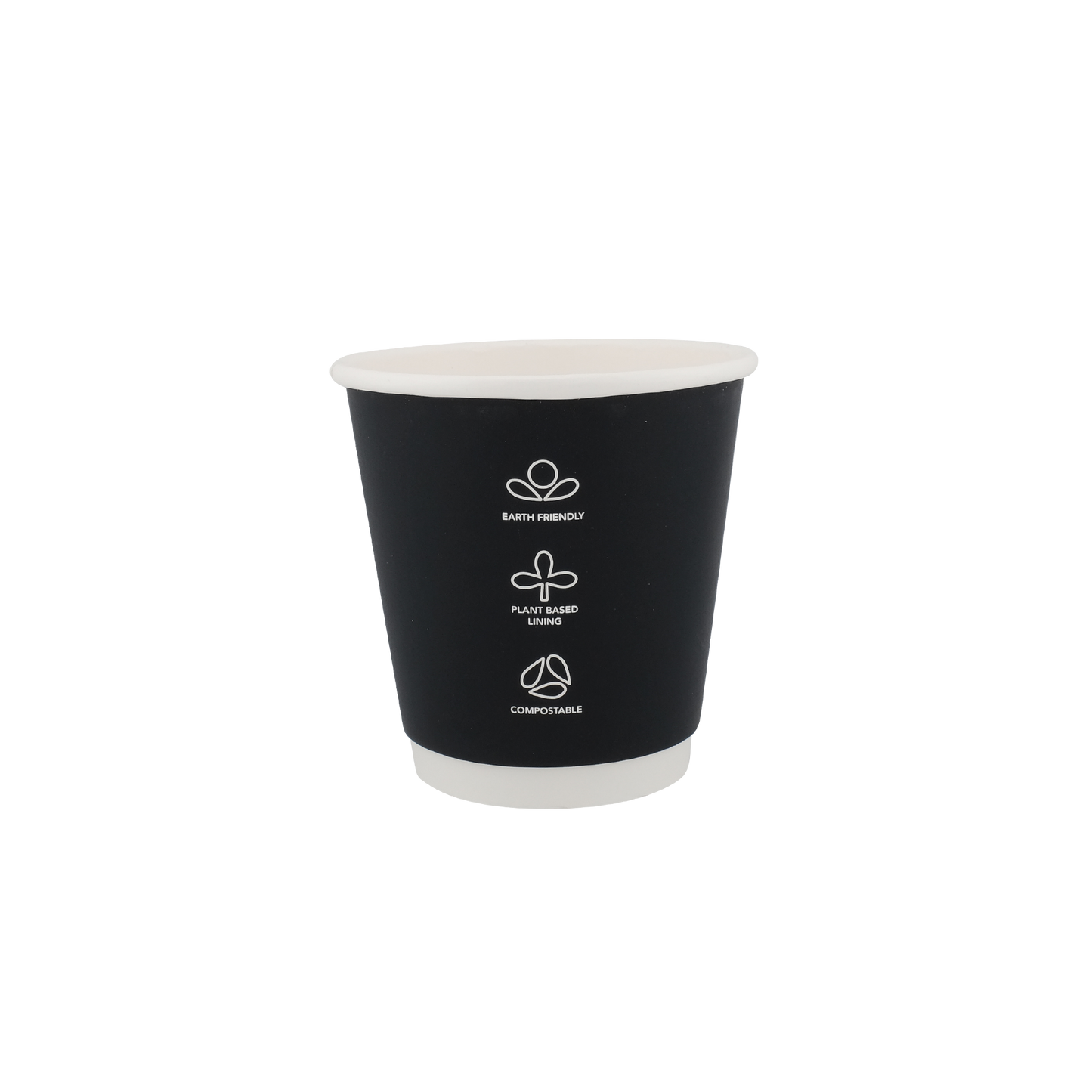 8oz Double Wall EcoHaven Cup Black (90mm)