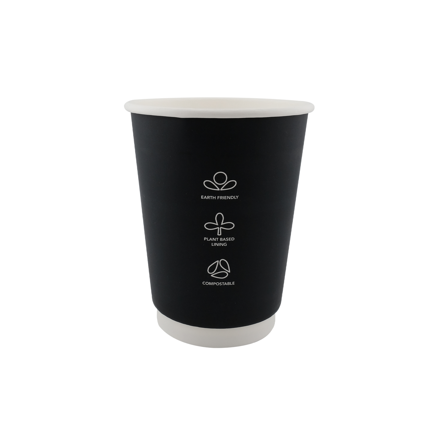 16oz Double Wall Hot EcoHaven Cup Black (90mm)