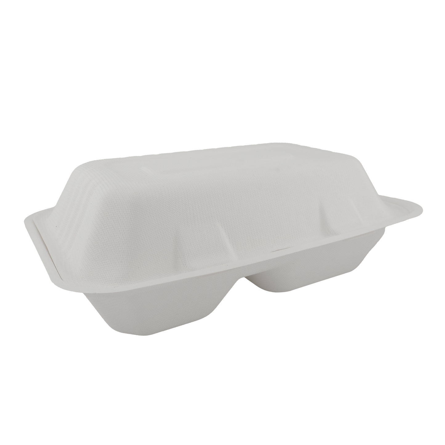 Snack Box Large (2 Compartment) White Clamshell 9" x 6"