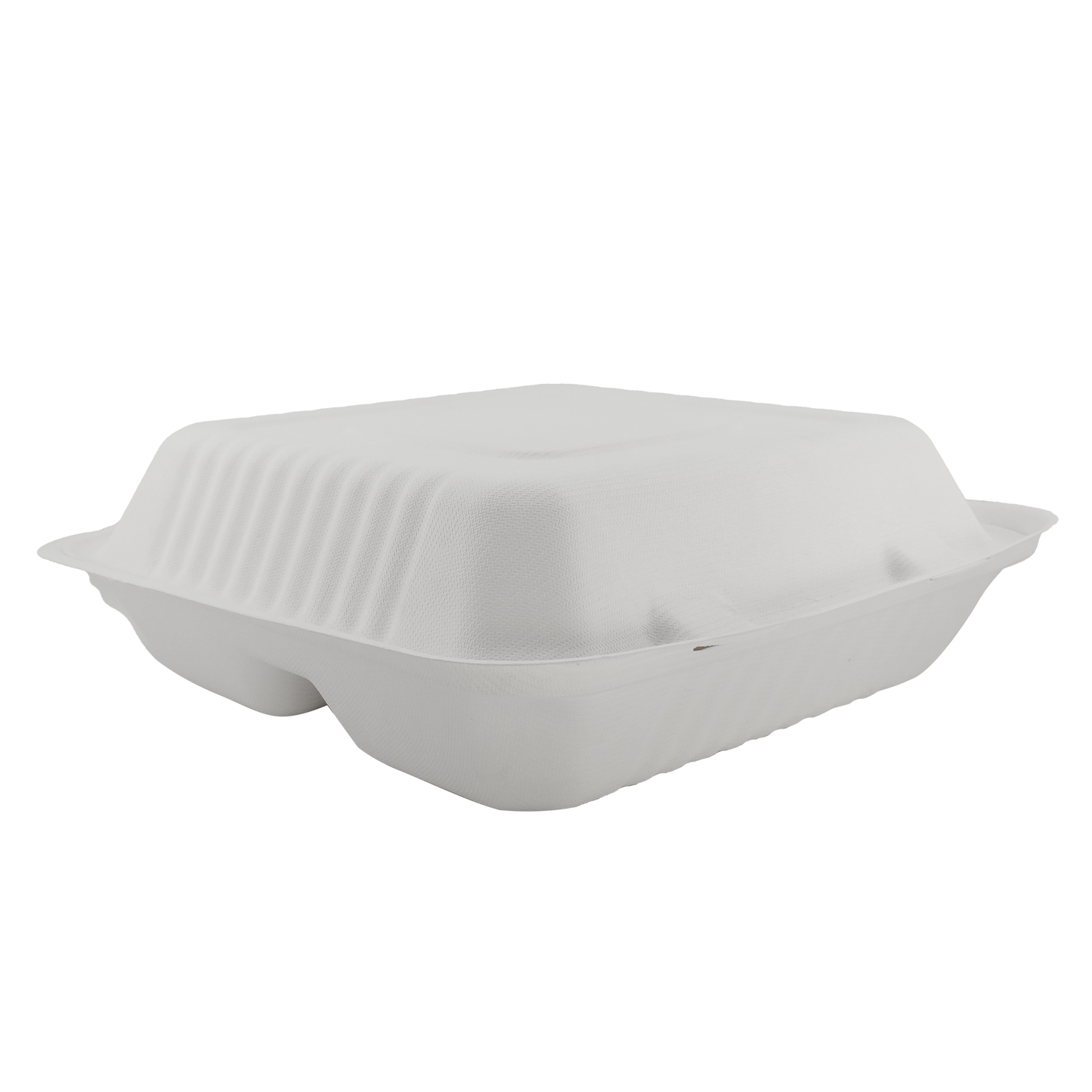Large Dinner Box (3 Compartment) White Clamshell 9" x 9" 3-C