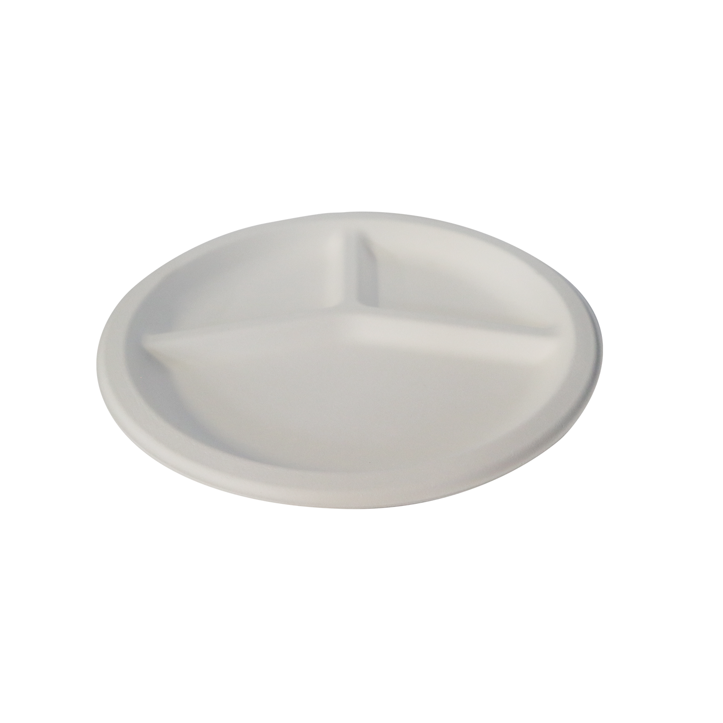 10" Round (3 Compartment)Sugarcane White Plate