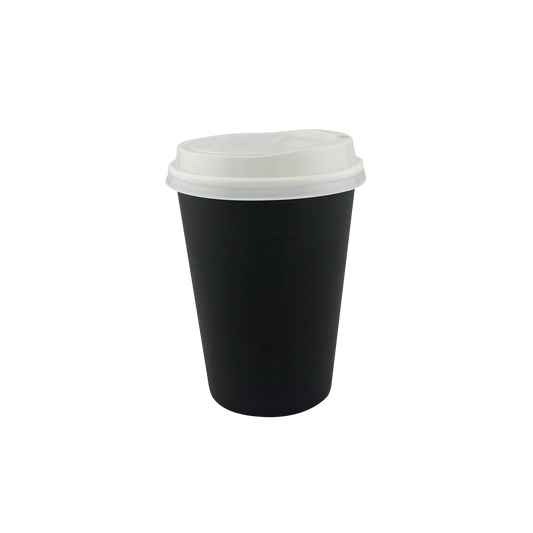 12oz Single Wall 90mm ( Black Base 500pcs x White Lid 500pcs)
