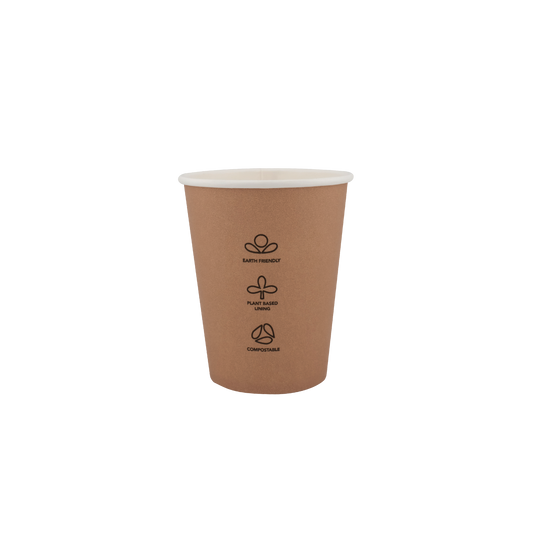 8oz Single Wall EcoHaven Hot Cup Kraft (80mm)