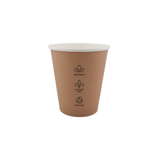 12oz Single Wall EcoHaven Hot Cup Kraft  (90mm)