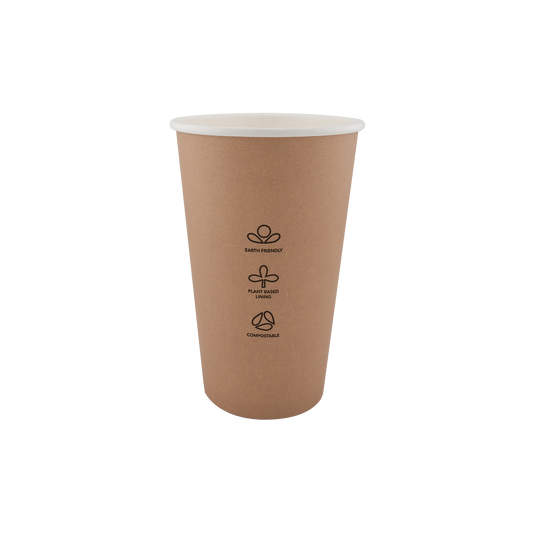 16oz Single Wall EcoHaven Hot Cup Kraft (90mm)