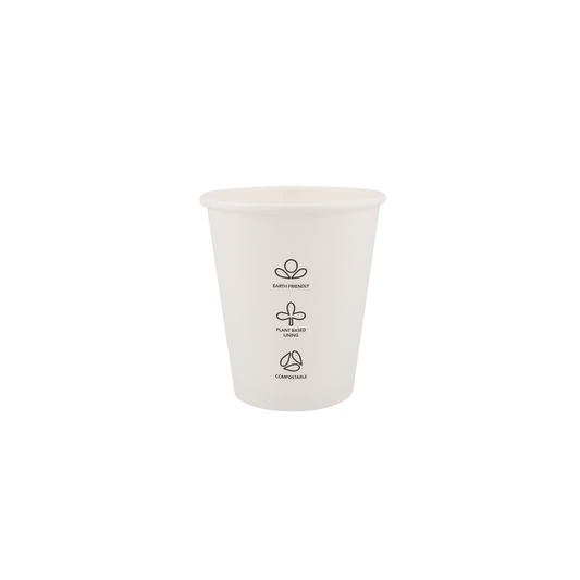 6oz Single Wall EcoHaven Hot Cup White (80mm)