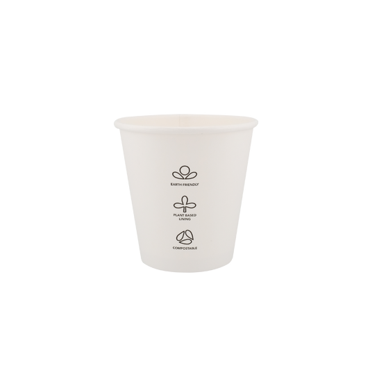 8oz Single Wall EcoHaven Hot Cup White (90mm)
