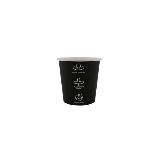 4oz Single Wall EcoHaven Hot Cup Black (62mm)