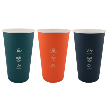 16oz Single Wall EcoHaven Hot Cup Deep Brew (90mm)
