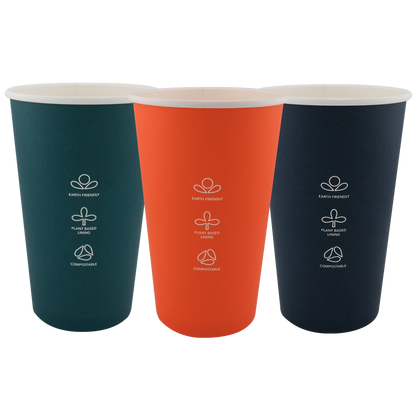 16oz Single Wall EcoHaven Hot Cup Deep Brew (90mm)