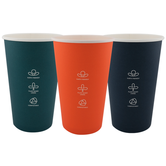 16oz Single Wall EcoHaven Hot Cup Deep Brew (90mm)