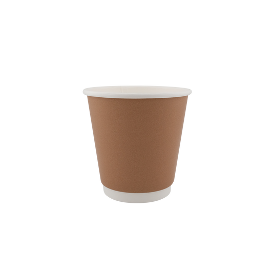 8oz Double Wall Hot Cup Kraft (90mm)