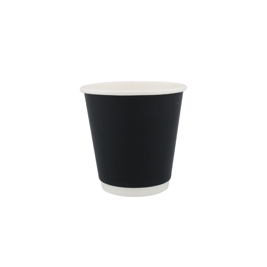 8oz Double Wall Hot Cup Black (90mm)