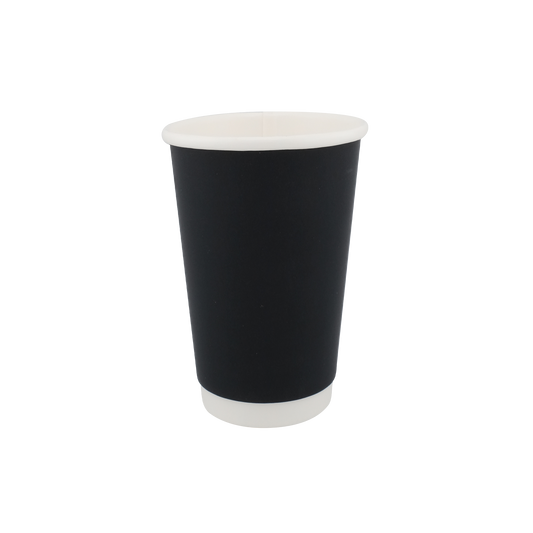 16oz Double Wall Hot Cup Black (90mm)