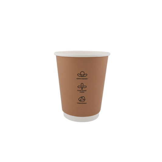 8oz Double Wall  EcoHaven Cup Kraft  (90mm)