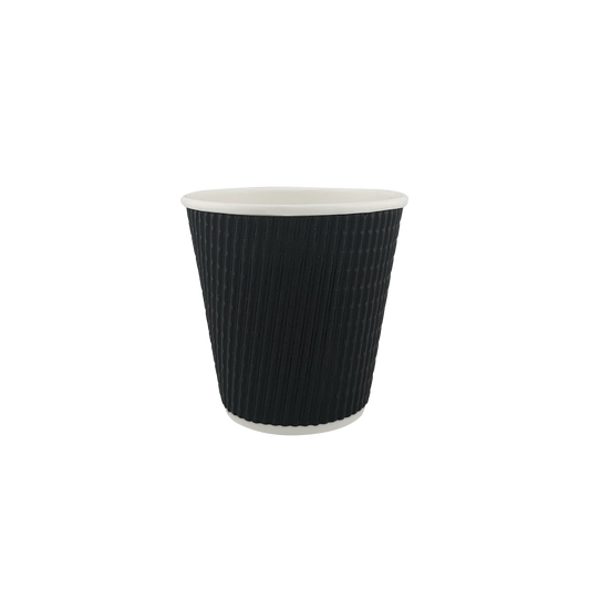 8oz Ripple Wall Cup Black (90mm)