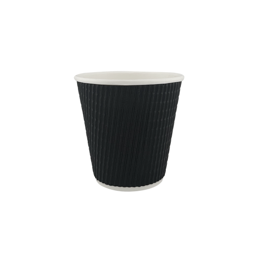 12oz Ripple Wall Cup Black (90mm)