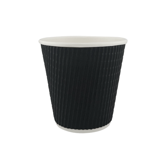 16oz Ripple Wall Cup Black (90mm)