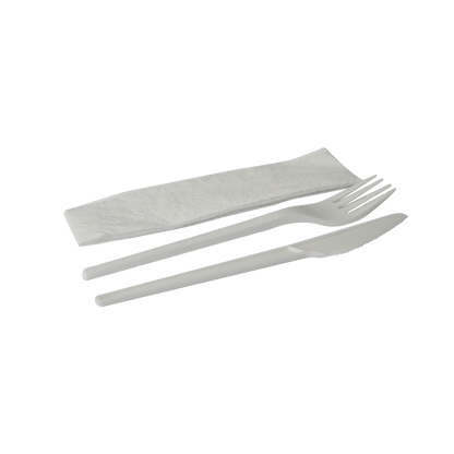 CPLA Cutlery Set Knife Fork Napkin