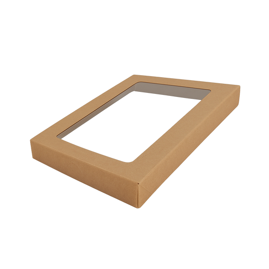 PET Window Catering Tray  Lid Extra Large  Kraft