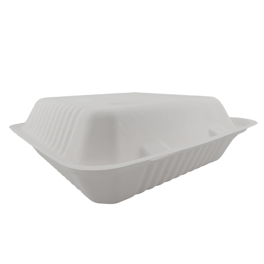 Large Dinner Box White Clamshell 9" x 9"