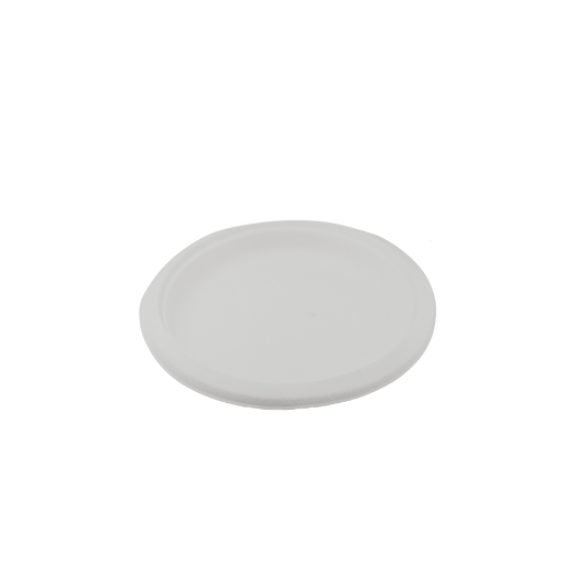 7" Round Sugarcane White Plate